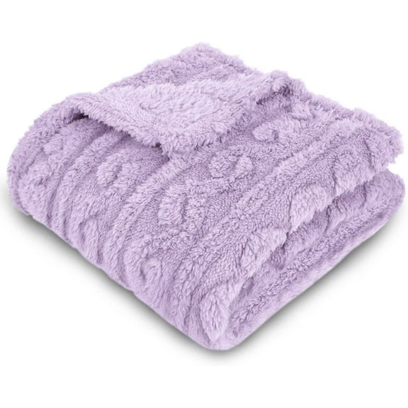Baby Blanket for Girls Toddlers 3D Fleece Fluffy Fuzzy Blanket for Baby, Soft Warm Cozy Fleece Blanket, Infant or Newborn Receiving Blanket (30x40inch, Purple)