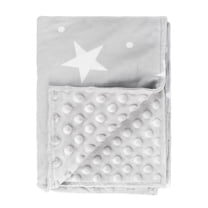 Beavtaens Baby Blanket, Double Layer Dotted Backing, Soft Plush for Newborn, 30"x 40", Grey Stars