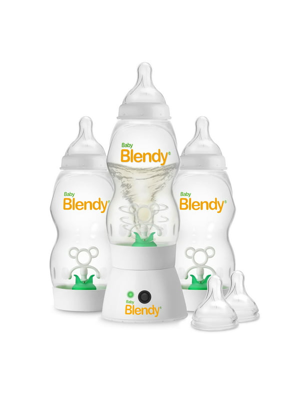 Baby Blendy Baby Bottle - Best Infant to Toddler Milk Feeding Containers with Anti-Colic Air Vent System - With Blender - (3-6 Months) Premium Bundle