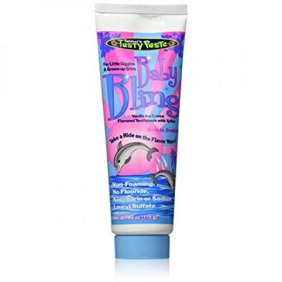 Baby Bling Fluoride free Toothpaste with Xylitol Vanilla Ice Cream Flavored Toothpaste 4.2oz