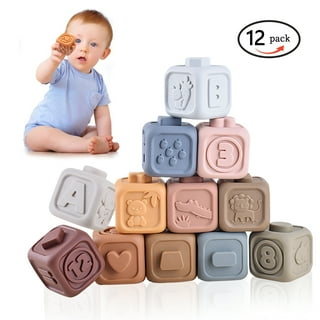 1Set Silicone Baby Toys Building Blocks Building Cubes For