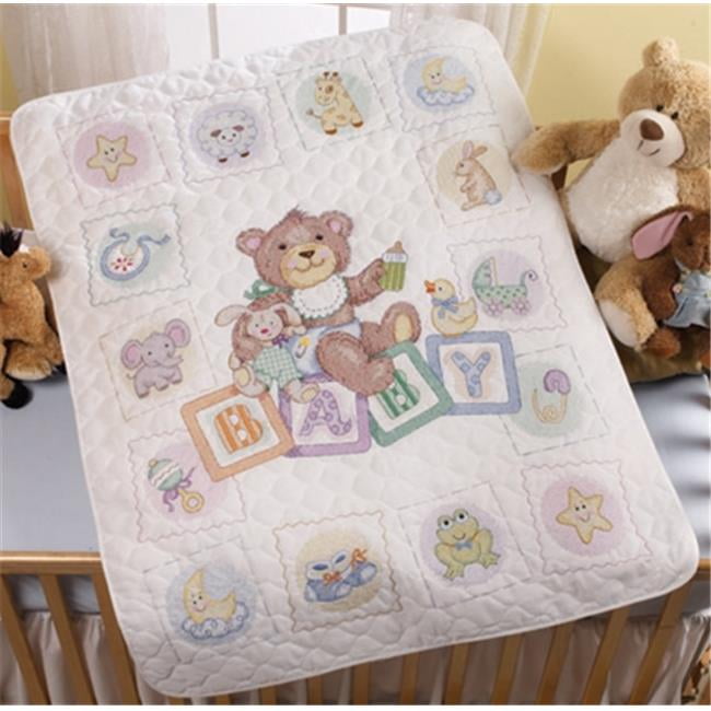 HOT Crib Quilt Blocks Bucilla Stamped Baby Quilts Crib Quilt