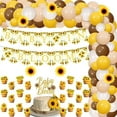thumbnail image 1 of Baby in Bloom Sunflower Baby Shower Decorations Girl, Vintage Yellow Sunflower Balloon Garland Kit with Baby in Bloom Sunflower Banner, Cake Topper for Baby Shower Gender Reveal Decor, 1 of 7