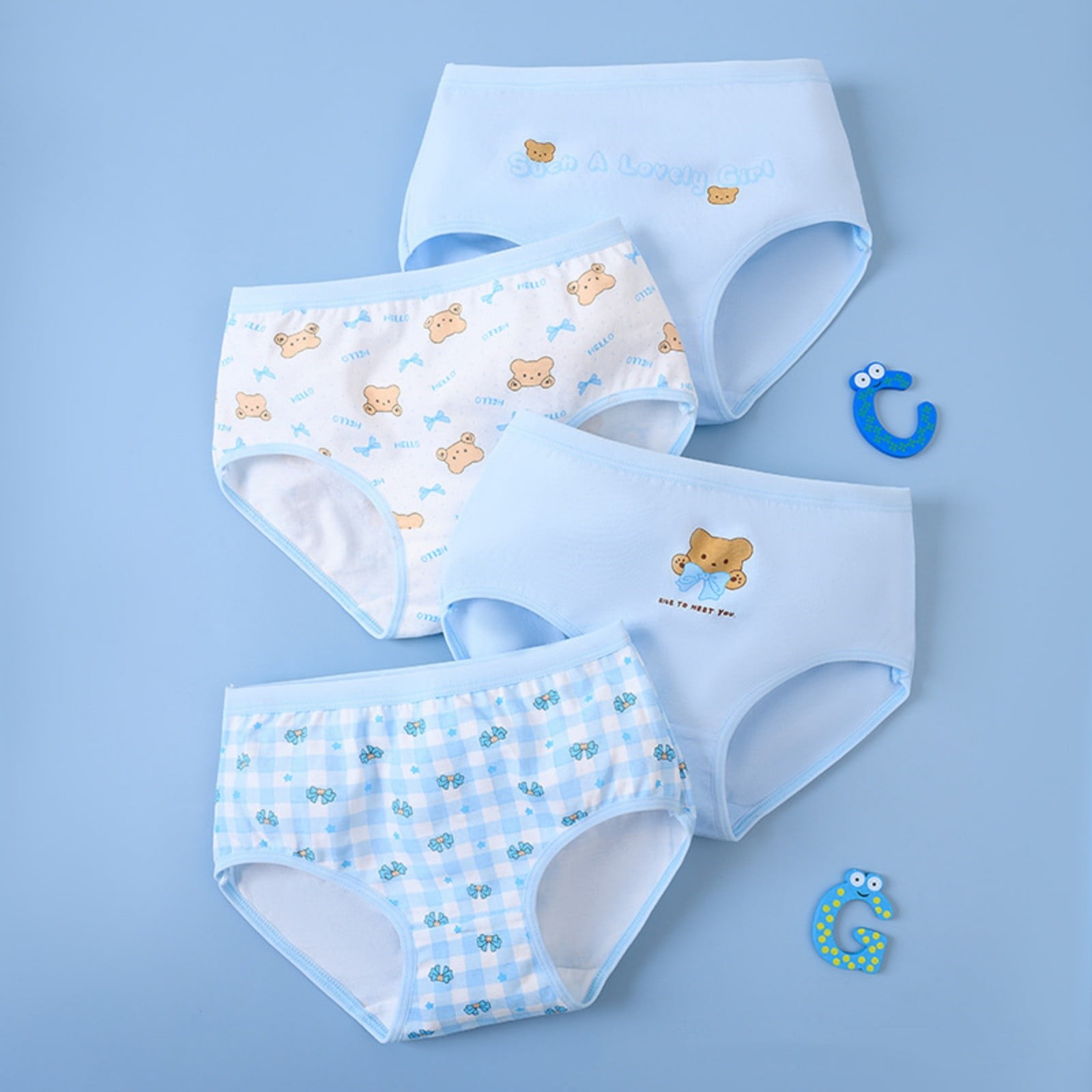 JIEYA Baby Girls Cotton Underwear Briefs Toddlers Bloomers,pack Of 4 - View #4
