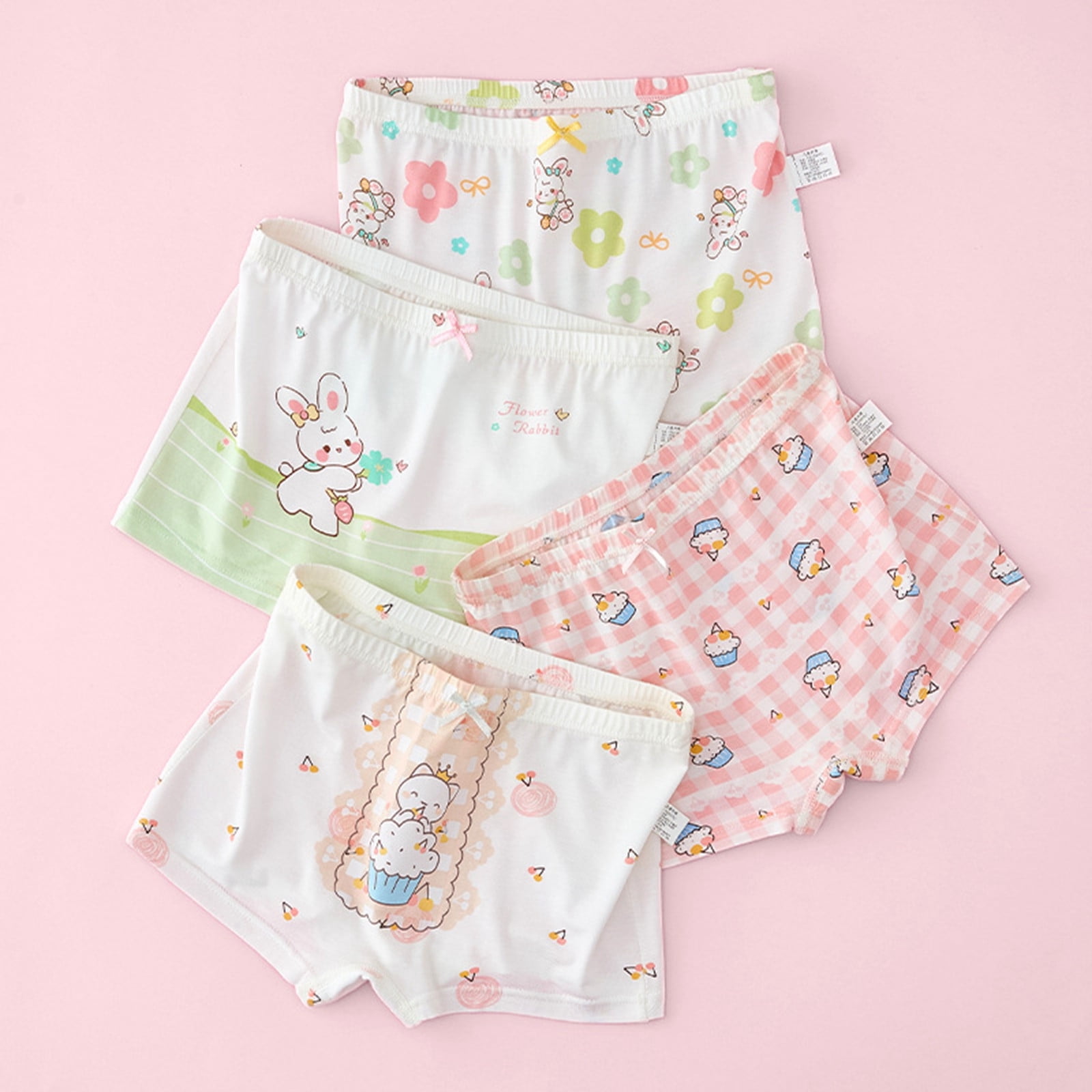 JIEYA Baby Girls Cotton Underwear Briefs Toddlers Bloomers,pack Of 4