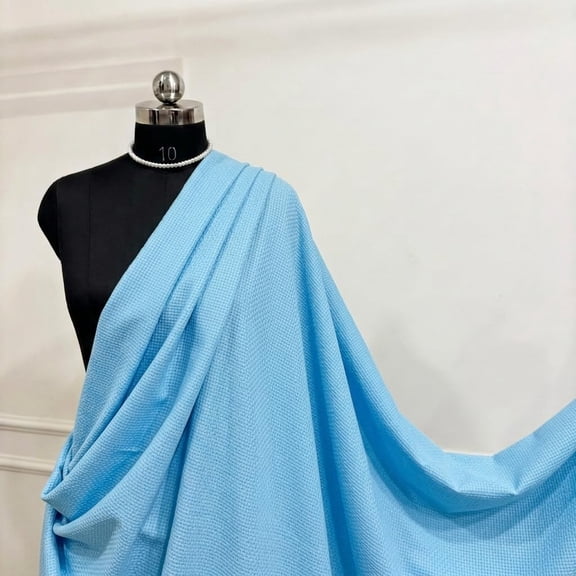 Baby Blue 100% Polyester Poplin Fabric by the Yard, 60 Inch Wide Wrinkle-Resistant Medium Weight Material for Apparel, Tablecloths, Crafts and Curtains- Valentina Textiles Inc. (1/2 Yard)