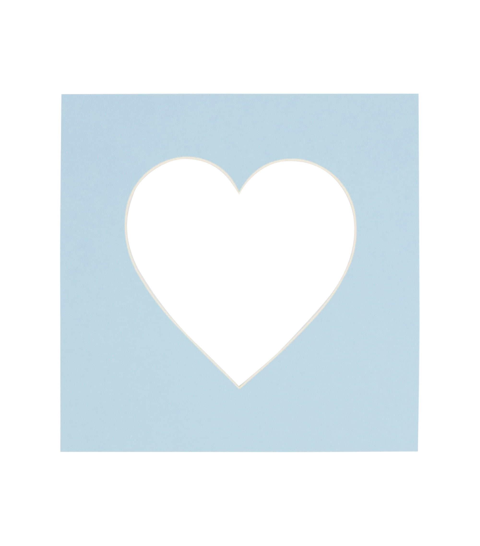Silver with Light Blue Channel Frame 3x3 Heart Mat main image 1