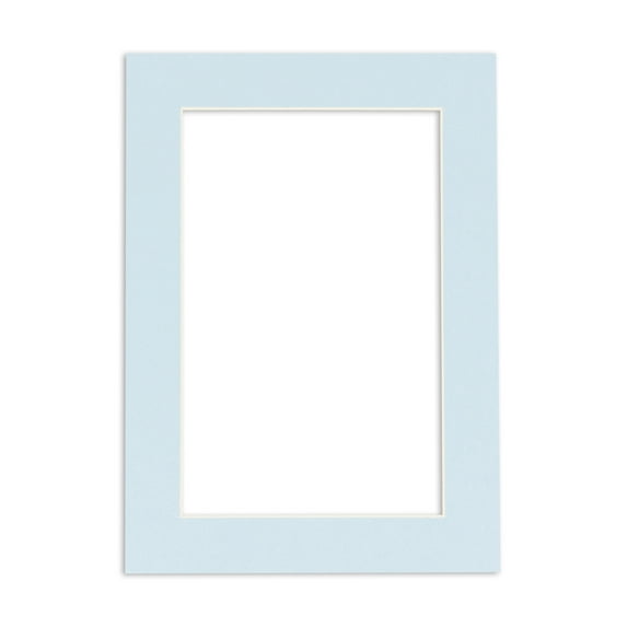 Baby Blue Acid Free 8.5x11 Picture Frame Mats with White Core Bevel Cut for 5.5x8.5 Pictures - Fits