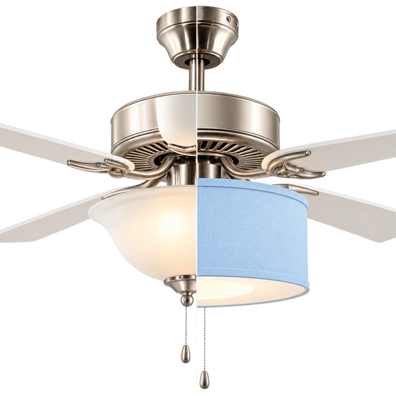Baby Blue Fantastic Ceiling Fan Shade and Clips Bundle BONUS a Light Diffuser. $40 Value