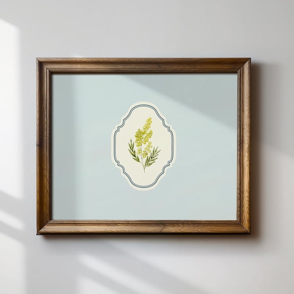 Baby Blue Floral Art Print, Horizontal Print, Nursery, Botanical, Cottage Core Decor, Wall Art Wall Art, Modern Wall Decor For Living Room, 16x24 UNFRAMED