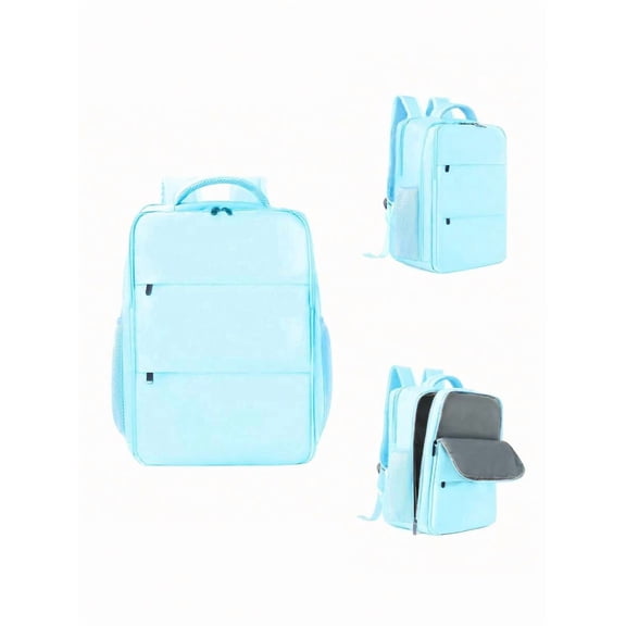 Baby Blue Functional Laptop Backpack With Anti-Theft Design Water