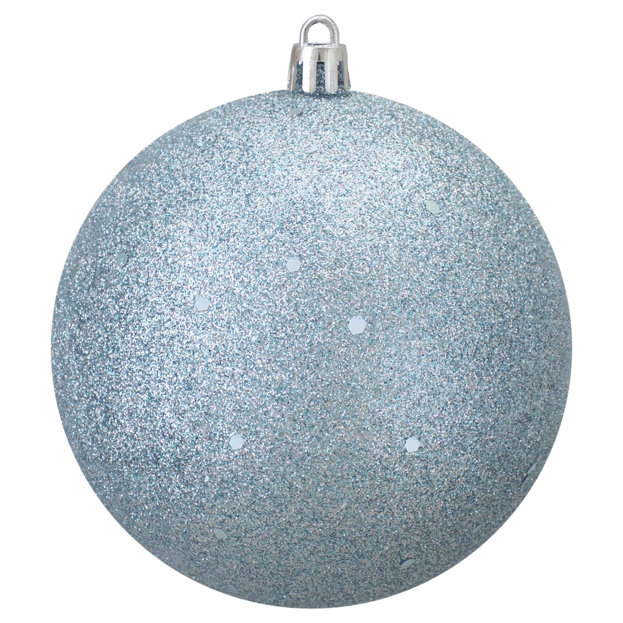 Baby Blue Holographic Glitter Shatterproof Christmas Ball Ornaments 4" (100mm)