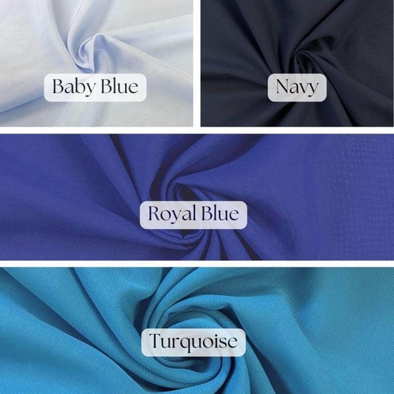 Baby Blue Matte Chiffon Fabric by the Yard, 58/60" Wide Soft Sheer Polyester Material for Dresses, Bridal Gowns, Robes, Sewing & Home Décor – Valentina Textile Inc