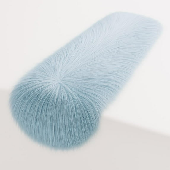 FabricLA Baby Blue Faux Fur Accent Cut 14 x 36 Inches with Rounded Edges for Holiday & Christmas Decor