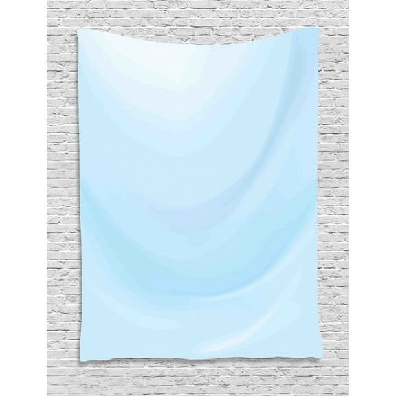 Baby Blue Tapestry, Clean Looking Blend Blur Modern Abstract Soft Wavy Gradient Effect Illustration, Wall Hanging for Bedroom Living Room Dorm Decor, 40W X 60L Inches, Baby Blue, by Ambesonne