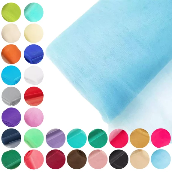 (Baby Blue) Tulle Fabric Roll - 54 Inch by 40 Yards (120FT), Lightweight & Sheer - Ideal for Wedding Décor, Tutus & Crafts, Gift Wrapping - Sew The Trend