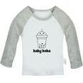 thumbnail image 1 of Baby Boba Funny T shirt For Baby, Newborn Babies T-shirts, Infant Tops, 0-24M Kids Graphic Tees Clothing (Long Gray Raglan T-shirt, 0-6 Months), 1 of 4
