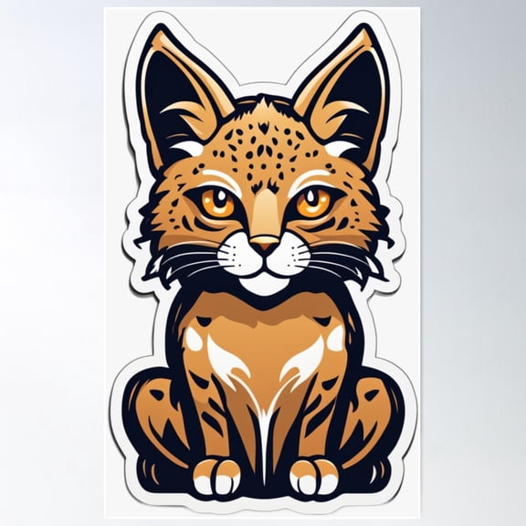 Baby Bobcat Poster Wall Art, Modern Wall Decor For Living Room Bedroom, 8x12 UNFRAMED