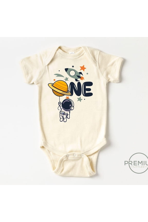 Baby Bodysuit BELLA CANVAS 1St Birthday Space Theme Onesie