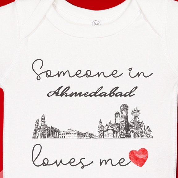 Baby Bodysuit BELLA CANVAS Ahmedabad India Baby Onesie, Someone Loves Me In Ahmedabad Bodysuit, Somebody Loves Me, Expat Pregnancy Reveal, Gift For Family Overseas