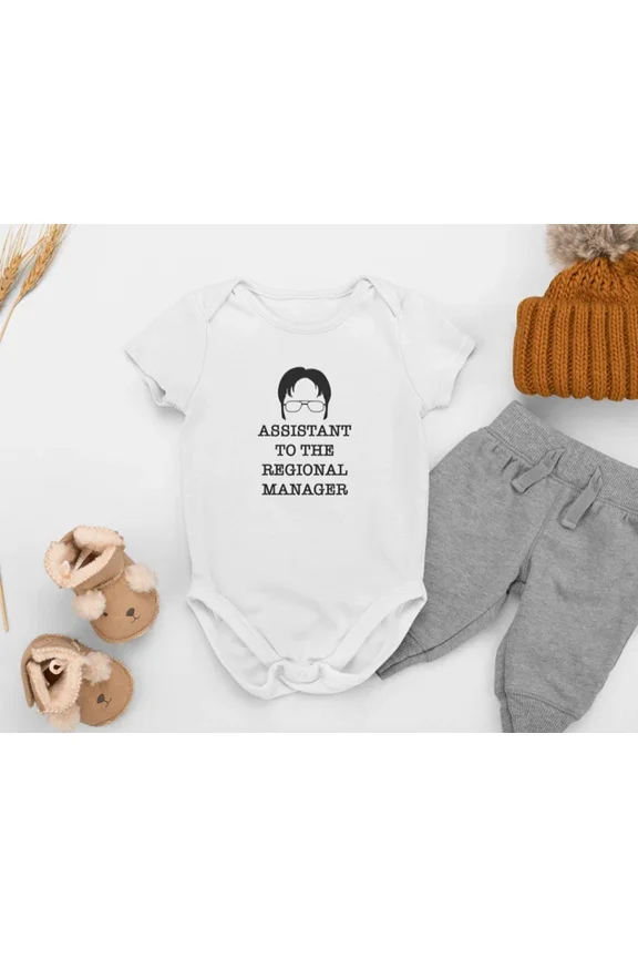 Baby Bodysuit BELLA CANVAS Assistant Regional Manager Baby Vest/Grow, Fun Office Dwight Baby Bodysuit Gift