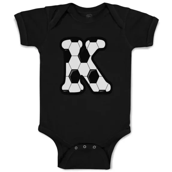 Baby Bodysuit BELLA CANVAS Baby Bodysuit Baby Bodysuit Soccer K Letter Alphabet Boy & Girl Baby Clothes