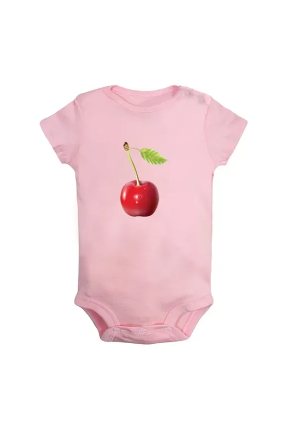 Baby Bodysuit BELLA CANVAS Baby Fruit Cherry Pattern Romper Newborn Bodysuits Infant Jumpsuit Babies Outfit