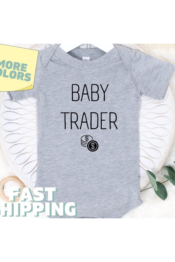 Baby Bodysuit BELLA CANVAS Baby Trader Onesies Funny Baby Bodysuit Raglan Kid Shirt Cute Baby Shower Gift Holiday Gift Ideas Crypto Millionaire