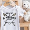 thumbnail image 1 of Baby Bodysuit BELLA CANVAS Baseball Baby Announcement, Due Date Bodysuit, Pregnancy Announcement, Pregnancy Reveal, Baseball New Player, Onesie, 1 of 3