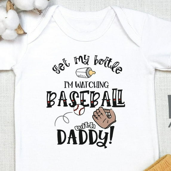 Baby Bodysuit BELLA CANVAS Baseball, Funny Baseball Bodysuit, Watching Baseball With Daddy, Newborn Outfit, Baseball Fan, I Like Baseball, Sport Onesie