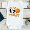 thumbnail image 1 of Baby Bodysuit BELLA CANVAS Basketball It'S My Half Birthday, 6 Months Birthday, Half Birthday Boy, Basketball Baby, Halfway To One, 6 Month Milestone, Halfway Bodysuit, 1 of 3