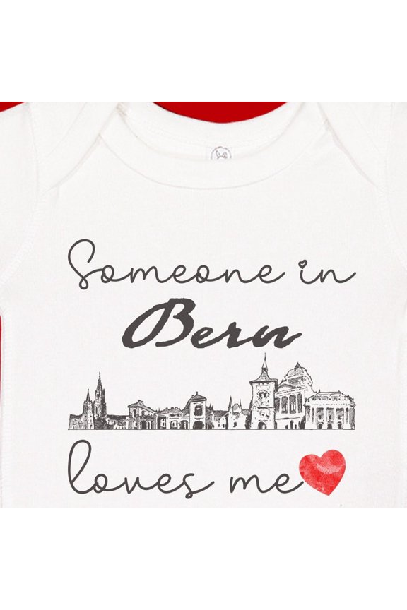 Baby Bodysuit BELLA CANVAS Bern Switzerland Baby Onesie, Someone Loves Me In Bern Bodysuit, Somebody Loves Me, Expat Present Pregnancy Reveal, Swiss Family Gift