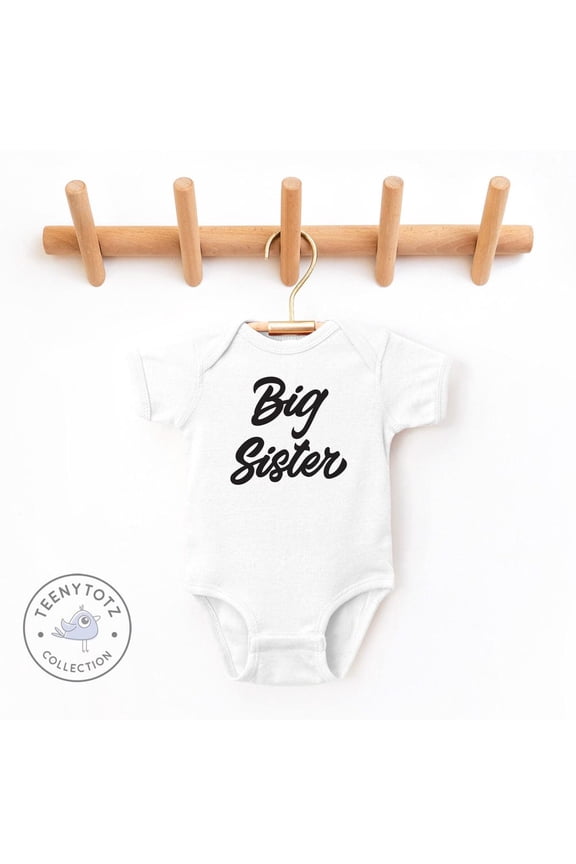 Baby Bodysuit BELLA CANVAS Big Sister Bodysuit, Cute Big Sister Baby Romper, Cute Sister Bodysuit, Baby Shower Gift