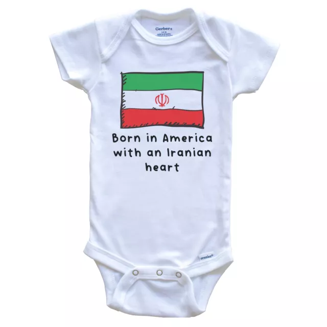 Born In America, Vietnamese Heart Baby Bodysuit - South Vietnam Flag Onesie, 100% Cotton