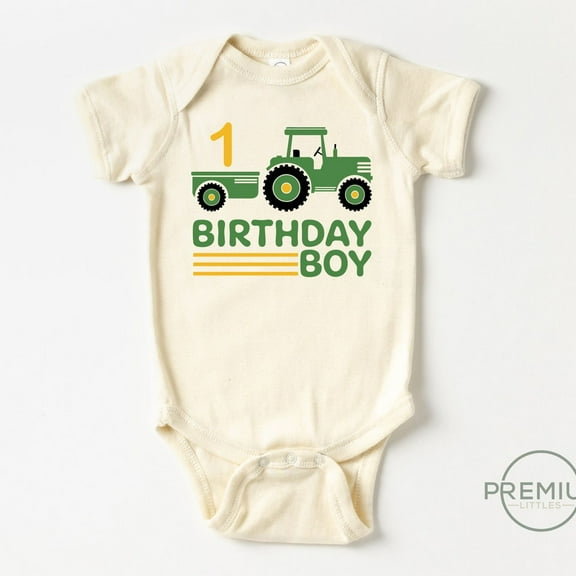 Baby Bodysuit BELLA CANVAS Boy 1St Birthday Tractor Onesie