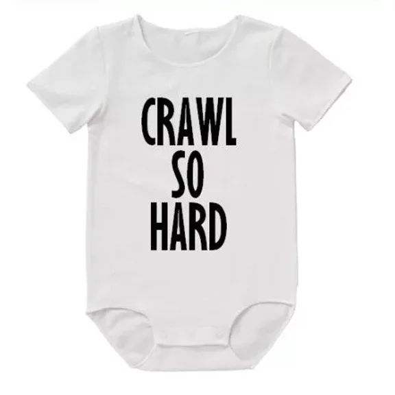Baby Bodysuit BELLA CANVAS Crawl So Hard Funny Bodysuit Baby Romper Cute Mum Dad Aunty Uncle Clothing