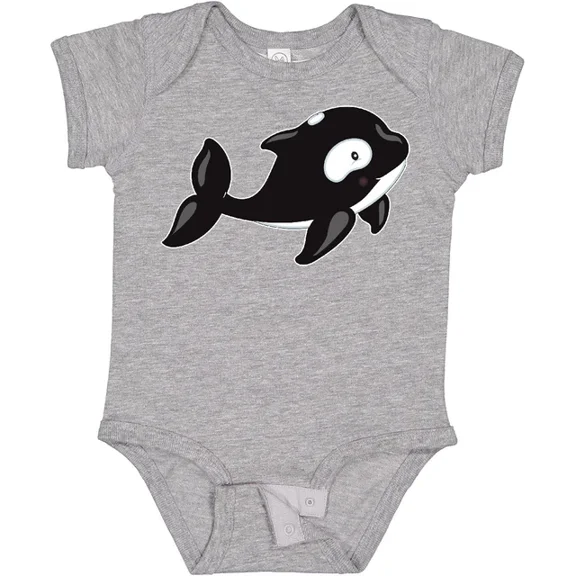 Baby Bodysuit BELLA CANVAS Cute Baby Orca Baby Bodysuit Winter Animals Arctic Cold Snow Whale