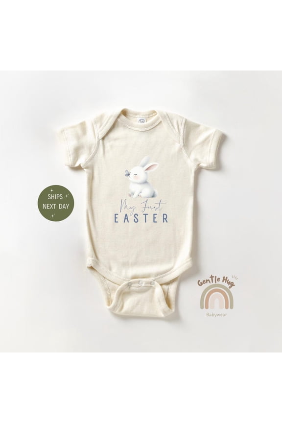 Baby Bodysuit BELLA CANVAS Cute Bunny My First Easter Onesie, First Easter Bodysuit, Funny Baby 1St Easter Onesie, Easter Bunny Onesie, Baby Shower Gift