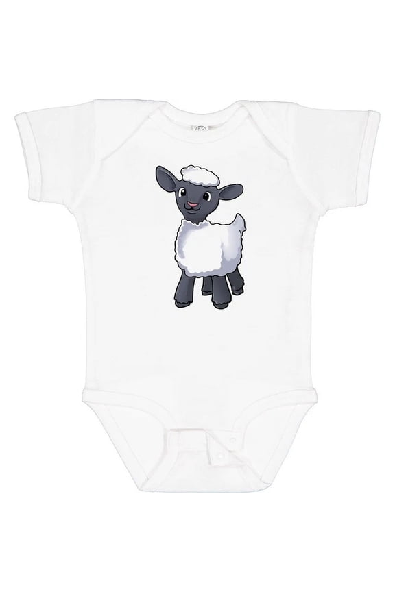Baby Bodysuit BELLA CANVAS Cute Little Lamb Baby Bodysuit Animals Sheep Flock Child Family Farm