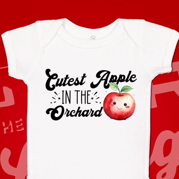 Baby Bodysuit BELLA CANVAS Cutest Apple In The Orchard Baby Bodysuit, Apple Baby Onesie, Apple Picking Baby Clothes, Cute Apple Clothes, Fall Theme