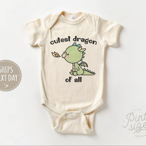 Baby Bodysuit BELLA CANVAS Cutest Dragon Of All Baby Onesie - Cute Dragon Bodysuit - Cute Year Of The Dragon Kids Onesie