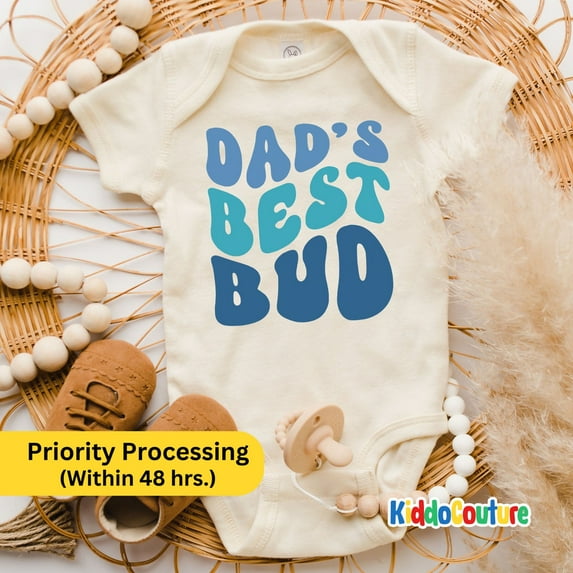 Baby Bodysuit BELLA CANVAS Dad'S Best Bud Baby Onesie, New Dad Baby Onesie, Dad'S Best Bud Baby Bodysuit, Daddy And Me Onesie, Newborn Baby Gift For Best Buds