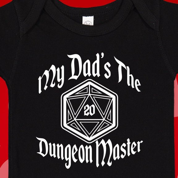 Baby Bodysuit BELLA CANVAS My Dad'S The Dm Baby Bodysuit, Future Dungeon Master Onesie, D20 Tabletop Gamer, Role Playing Game Rpg Nerd Baby Clothes, Geek Baby