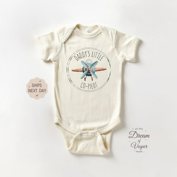 Baby Bodysuit BELLA CANVAS Daddy'S Little Co-Pilot Baby Onesie, Airplane Baby Bodysuit, New Father'S Gift, Announcement Baby Onesie, Planes Baby Onesie, Best Gift