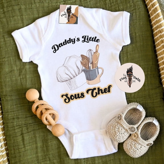 Baby Bodysuit BELLA CANVAS Daddy'S Little Sous Chef Bodysuit, Baby Cook Chef Shirt, Little Sous Chef Kids Tee, Kitchen Helper Baby Shirt, Little Baker Chef Baby Gift,