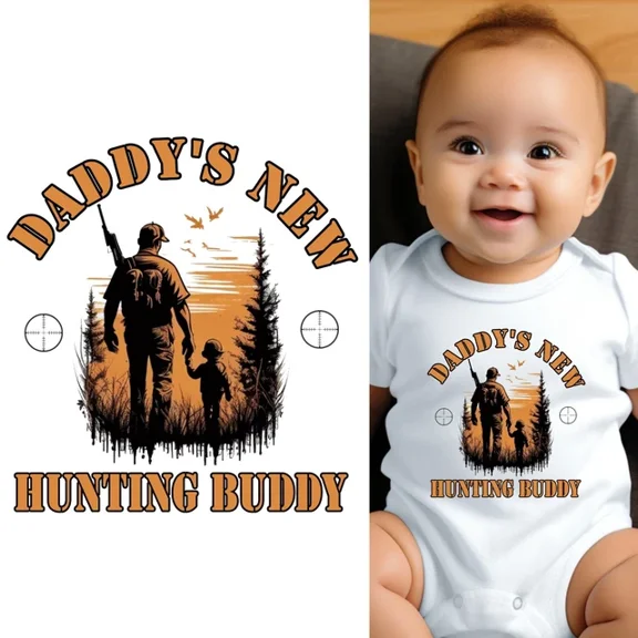Baby Bodysuit BELLA CANVAS Daddy'S New Hunting Buddy Baby Clothes For Infant Boys And Girls Baby Bodysuit