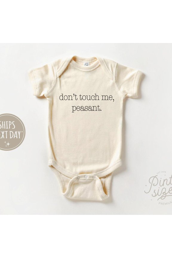 Baby Bodysuit BELLA CANVAS Don'T Touch Me Onesie - Funny Vintage Bodysuit - Minimalist Natural Baby Onesie