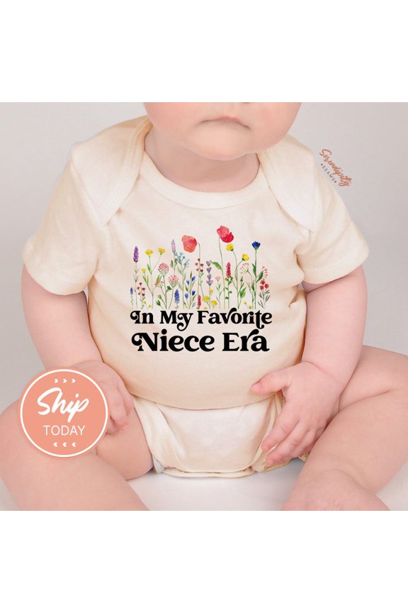 Baby Bodysuit BELLA CANVAS Family Niece Era Baby Onesies, Cute Baby Shower Gift, Funny Floral Infant Bodysuit, Newborn Outfit For Family Pictures
