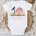 thumbnail image 1 of Baby Bodysuit BELLA CANVAS First Birthday Cow Shirt Or Bodysuit, Cow Birthday Shirt For Baby Girl, Barnyard 1St Birthday, Holy Cow I'M One, Farm Cow Themed Party Pink, 1 of 3