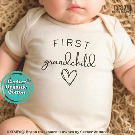 Baby Bodysuit BELLA CANVAS First Grandchild Baby Gerber Onesie Bodysuit, Funny Baby Bodysuit, Baby Announcement Cute Baby Gift, New Grandma